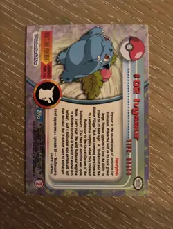 1999 Topps Pokemon Series 1 TV Animation IVYSAUR #02 Black Label EX - Image 2