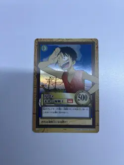 1999 Bandai One Piece Carddass Hyper Battle C01 Luffy Rookie Holo - Image 1