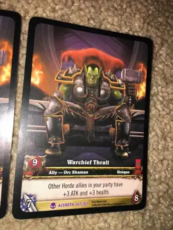World of Warcraft Azeroth WoW TCG Card WARCHIEF THRALL Extended Art EPIC 267 x3 - Image 1
