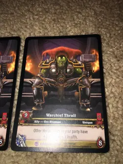 World of Warcraft Azeroth WoW TCG Card WARCHIEF THRALL Extended Art EPIC 267 x3 - Image 3