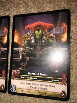 World of Warcraft Azeroth WoW TCG Card WARCHIEF THRALL Extended Art EPIC 267 x3 - Image 4