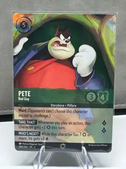 Disney Lorcana Pete Bad Guy Enchanted 209/204 Rise of the Floodborn Holo foil - Image 1
