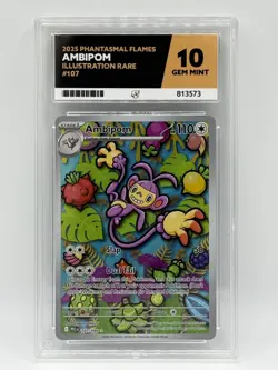 Ace 10 Ambipom 107/094 Phantasmal Flames Illustration Rare Pokemon TCG Card - Image 1
