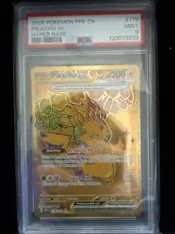 2025 POKEMON PRE EN-PRISMATIC EVOLUTIONS HYPER RARE #179 PIKACHU EX PSA 9 - Image 1