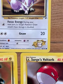 Pokemon gym heros- Lt. surge 3 card lot- 1999 WOTC - Image 2
