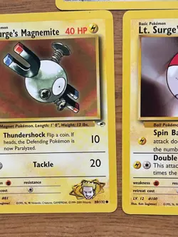 Pokemon gym heros- Lt. surge 3 card lot- 1999 WOTC - Image 3