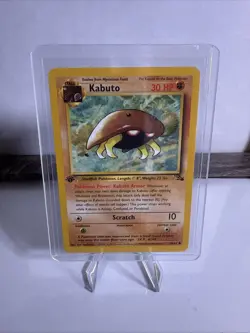 Pokemon TCG Kabuto Fossil Card 50/62 Regular Common 1st Edition - Image 1