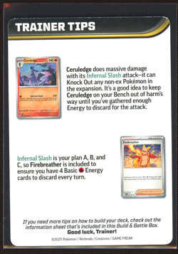 Mega Charizard X Trainer Tips Insert Card - Pokemon Phantasmal Flames - NM - Image 2