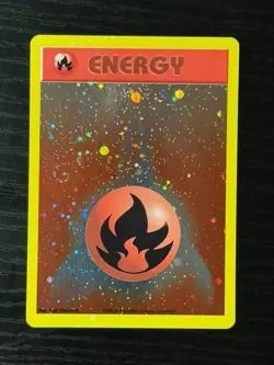 Pokemon League Promo ENERGIZE YOUR GAME Fire Energy Card Vintage - Swirl - Image 1