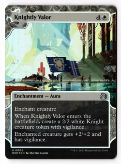 Knightly Valor 8 Wilds of Eldraine: Enchanting Tales Foil NM - Image 1