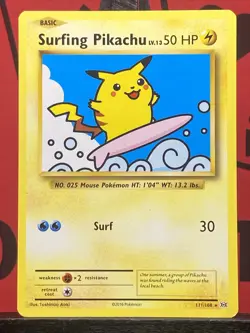 Surfing Pikachu 111/108 2016 Pokemon TCG XY Evolutions Regular Secret Rare LP - Image 3