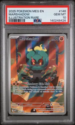 2025 POKEMON MEG EN-MEGA EVOLUTION ILLUSTRATION RARE #146 MARSHADOW PSA 10 - Image 1