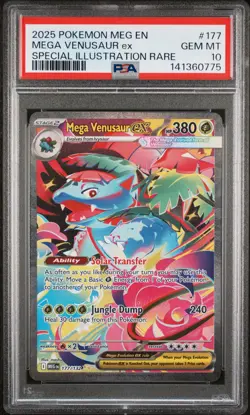 2025 POKEMON MEG EN-MEGA EVOLUTION #177 MEGA VENUSAUR EX PSA 10 - Image 1
