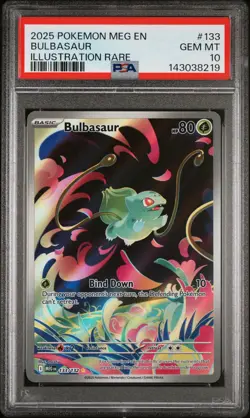 2025 POKEMON MEG EN-MEGA EVOLUTION ILLUSTRATION RARE #133 BULBASAUR PSA 10 - Image 1