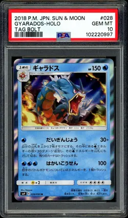 Pokemon PSA 10 Gyarados Holo 028/095 Tag Bolt sm9 Japanese - Image 3