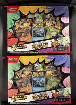 Pokemon TCG Ascended Heroes First Partners Deluxe Pin Collection SET OF 2 BOXES - Image 1