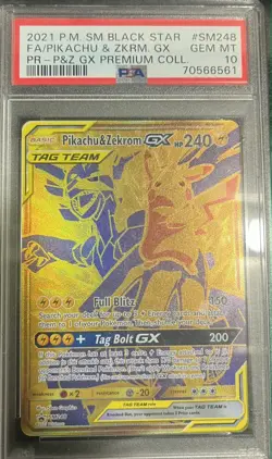 PSA 10 GEM MINT Pokemon Pikachu & Zekrom GX Black Star Promo SM248 - Image 1