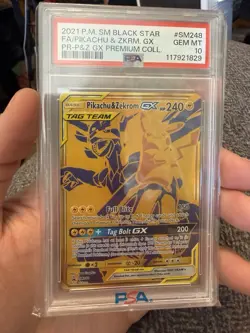 Pokemon PSA 10 Pikachu & Zekrom GX SM248 Holo Full Art 2021 Premium Collection - Image 1