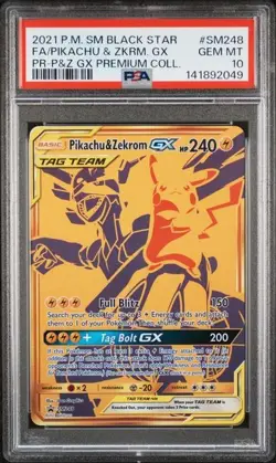 PSA 10 PIKACHU & ZEKROM GX SM248 BLACK STAR PROMO TAG TEAM POKEMON GEM MINT - Image 1