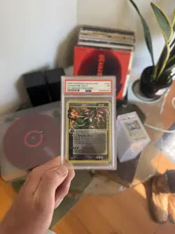 Pokemon Gold Star Charizard Holo EX Dragon Frontiers PSA 1 100/101 - Image 1