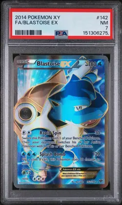 2014 POKEMON XY BLASTOISE EX #142/146 FULL ART ULTRA RARE HOLO PSA 7 - Image 1