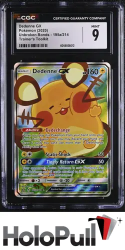 Pokemon TCG 2020 Unbroken Bonds Dedenne GX #195a/214 Trainer's Toolkit - Image 1