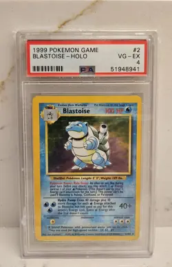 1999 Pokemon Base Set Blastoise Holo Rare Card 2/102 PSA 4 Very Good - Image 1