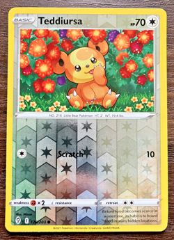 REVERSE HOLO Teddiursa 126/203 - 2021 Pokemon Evolving Skies Common Card NM - Image 1