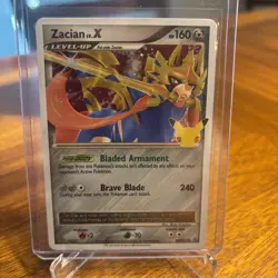 Zacian LV.X SWSH135 Celebrations Black Star Promo Card Near Mint Condition - Image 1