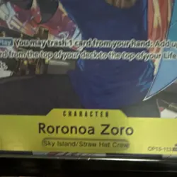 One Piece Roronoa Zoro OP15-113 SR EN Bandai Character Card 6000 HP - Image 4
