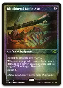 Bloodforged Battle-Axe (Foil Etched) #556 (NM) Double Masters 2022 2X2 Magic MTG - Image 1
