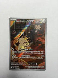 Pokemon Team Rocket's Meowth 203/182 Sv10 Destined Rivals Full Art Holo - Image 1