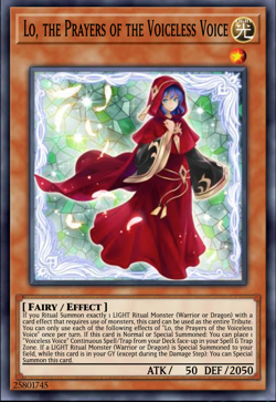 Yugioh! Lo, the Prayers of the Voiceless Voice MP25-EN052 Prismatic Secret Rare - Image 1