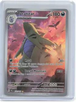 2023 Pokemon—Tyranitar #222/193 Paldea Evolved—Illustration Rare Foil (LP) - Image 1