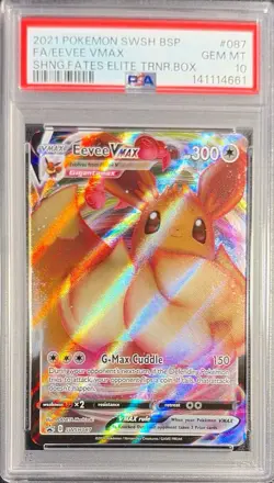 Eevee Vmax ~ Pokemon Shining Fates ~ Black Star Promo SWSH087 Holo ~ PSA 10 - Image 1