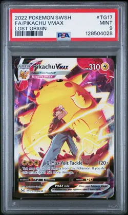 2022 POKEMON SWORD & SHIELD LOST ORIGIN #TG17 FULL ART/PIKACHU VMAX PSA 9 - Image 1