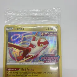 SEALED Pokemon Fusion Strike Prerelease Latias Black Star Promo Pack SWSH171 - Image 2