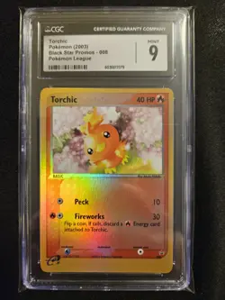 Torchic Black Star Promos 008 Holo Promo Stamped CGC 9 Pokemon League 2003 - Image 1