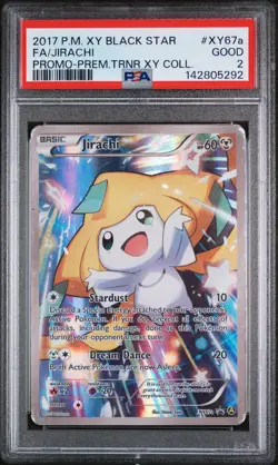2017 POKEMON XY BLACK STAR PROMO PREM TRAINER XY COLL FULL ART/JIRACHI PSA 2 - Image 1