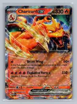 Pokemon TCG #006/165 Charizard EX SV: Scarlet & Violet 151 Holo Near Mint - Image 1