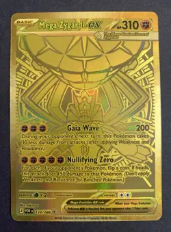 Pokemon TCG Mega Zygarde EX 124/088 MEGA EX Full Art Foil English 310 HP **GOLD* - Image 1