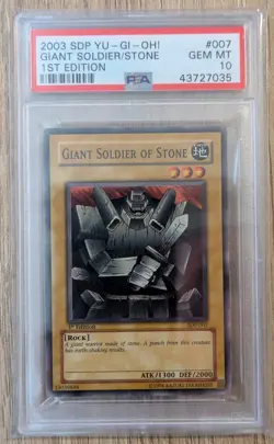 2003 YU-GI-Oh! Starter Deck Pegasus Giant Soldier of Stone 1st Ed SDP-007 PSA 10 - Image 1
