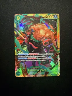 Roronoa Zoro OP06-118 ONE PIECE Tcg Secret Rare NM Green Reprint - Image 1