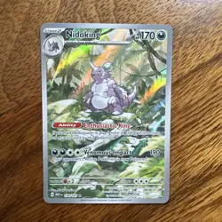Pokemon TCG Nidoking Scarlet and Violet 151 Illustration Rare Card 174/165 - Image 1