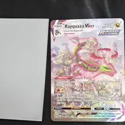 Rayquaza VMAX Alternate Art Secret Rare 218/203 Evolving Skies Holo Pokemon Card - Image 3