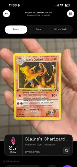 Blaine's Charizard 2/132 Gym Challenge Holo Rare 1st Edition Pokemon TCG Card - Image 1