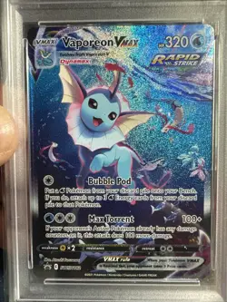 Vaporeon VMAX SWSH182 PSA 9 Full Art Black Star Promo Premium Collection MINT 🔥 - Image 2