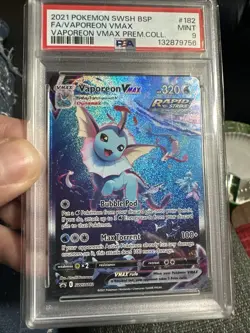 Vaporeon VMAX SWSH182 PSA 9 Full Art Black Star Promo Premium Collection MINT 🔥 - Image 3