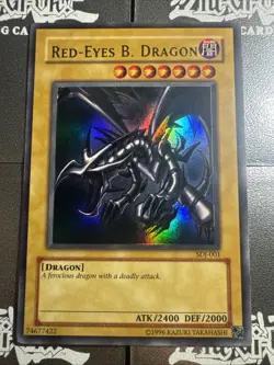 Yugioh Red-Eyes Black Dragon SDJ-001 Unlimited Edition Holo Rare Yu-Gi-Oh! 1996 - Image 1