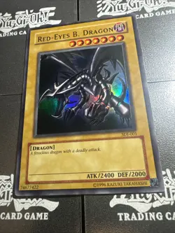 Yugioh Red-Eyes Black Dragon SDJ-001 Unlimited Edition Holo Rare Yu-Gi-Oh! 1996 - Image 2